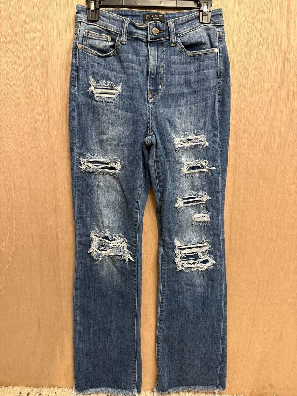 Judy Blue High Waist Boot Cut Distressed Denim Jeans JB82484MD Size 5/27